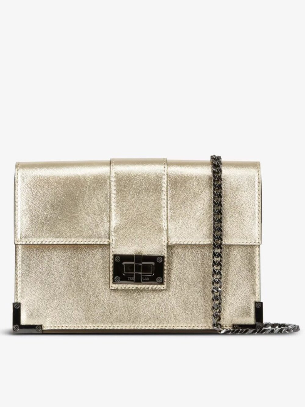 BNWT The Kooples Metallic Champagne Leather Mini Crossbody Bag